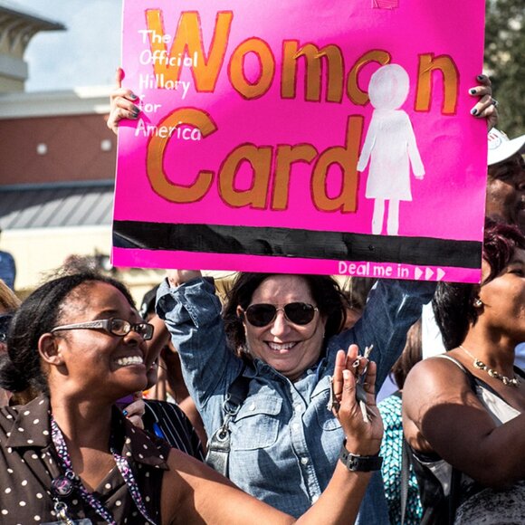 2016 THE OFFICIAL HILARY CLINTON FOR AMERICA WOMAN CARD . DEAL ME IN . DEMOCRAT - Picture 11 of 11